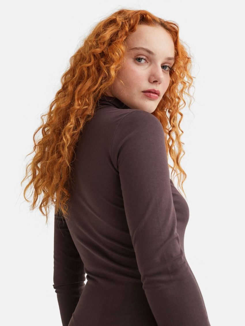 Polo-neck Body Dress