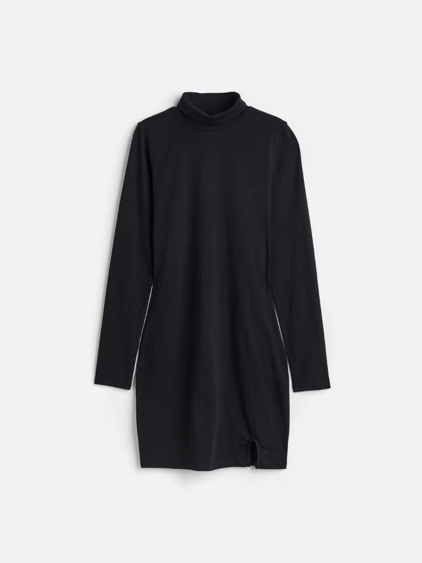 Polo-neck Body Dress